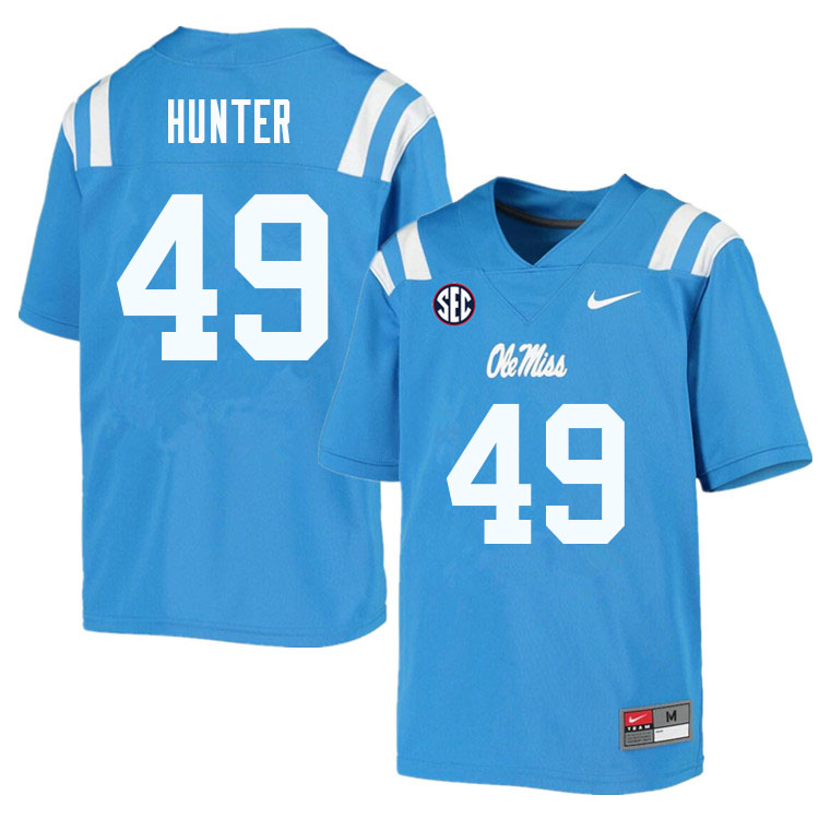 Seth Hunter Ole Miss Rebels NCAA Men's Powder Blue #49 Stitched Limited College Football Jersey GHC6858SS